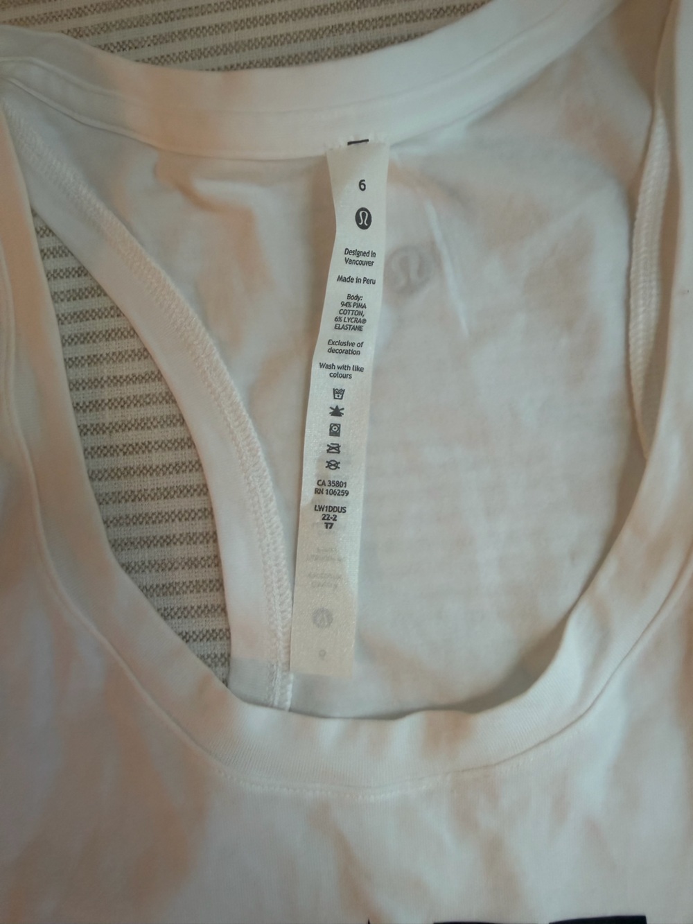 lululemon athletica White Love Tank Top with Black "PILATES Social Club" NWT - Picture 4 of 6